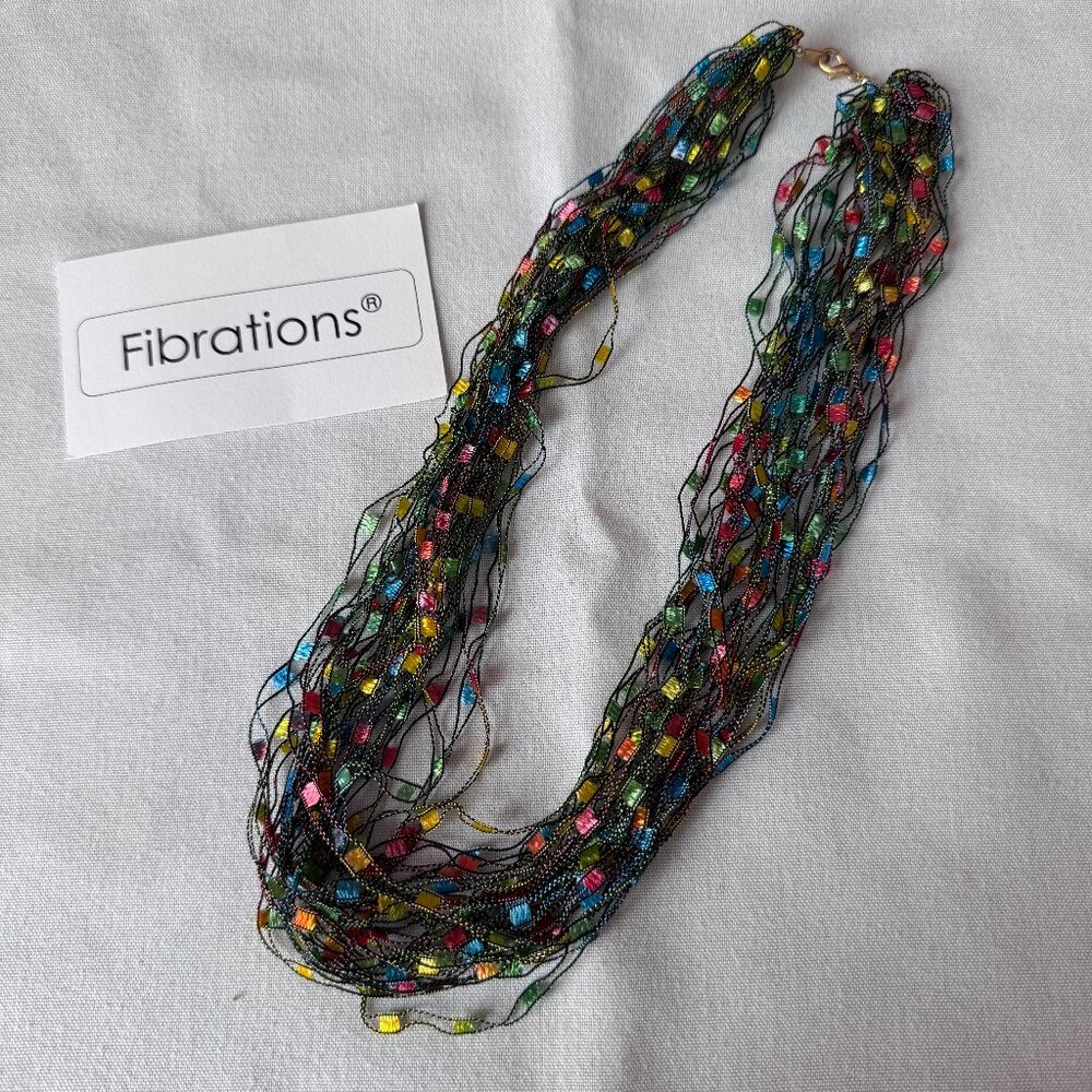 Fibrations Multi-Colored Fabric Strands Necklace